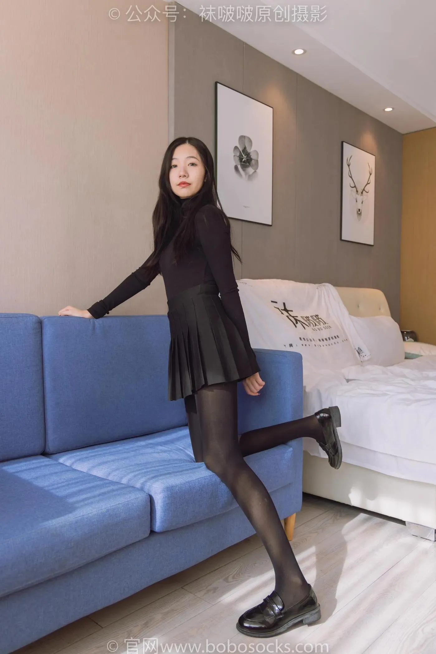 [BoBoSocks袜啵啵]NO.184 小甜豆-黑皮鞋、厚黑丝 [140P]插图3